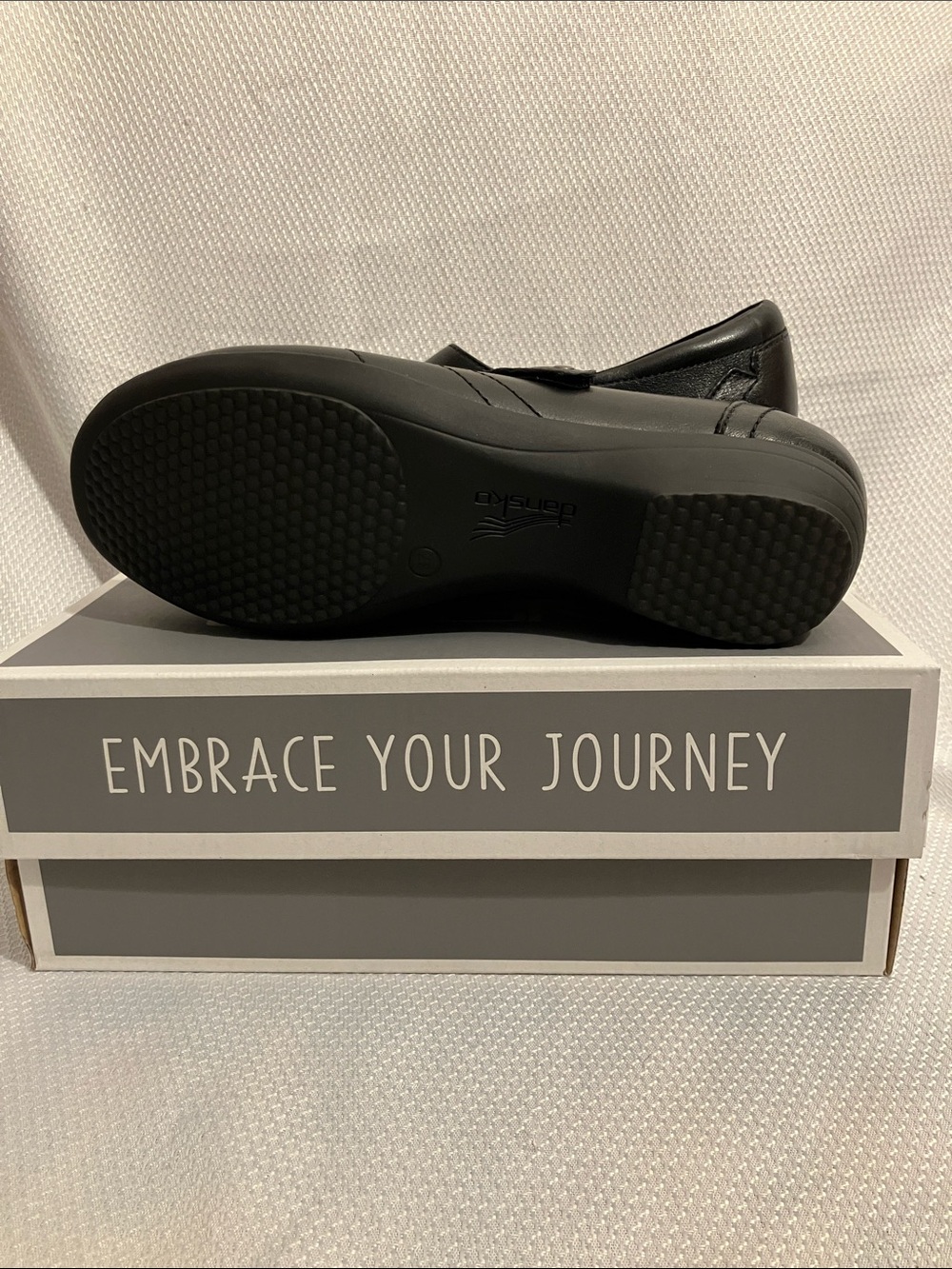 Dansko Black Leather Slip-On Flats - Picture 5 of 6